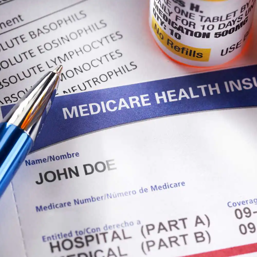 Medicare card with prescription medication