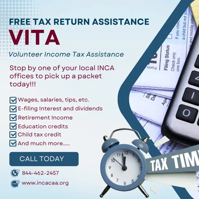 Graphic banner advertising free tax preparation service